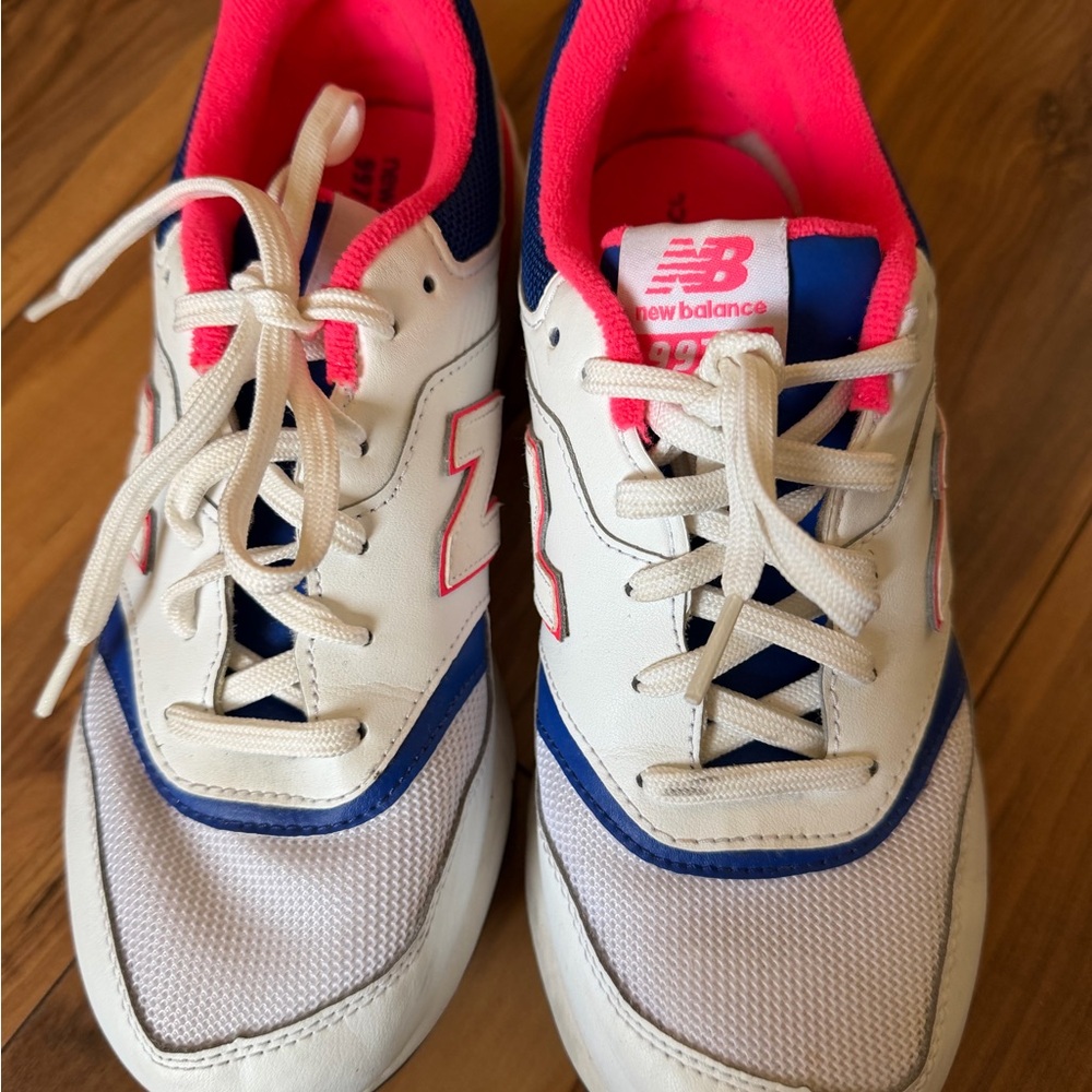 New Balance White and Pink Athletic Shoes
